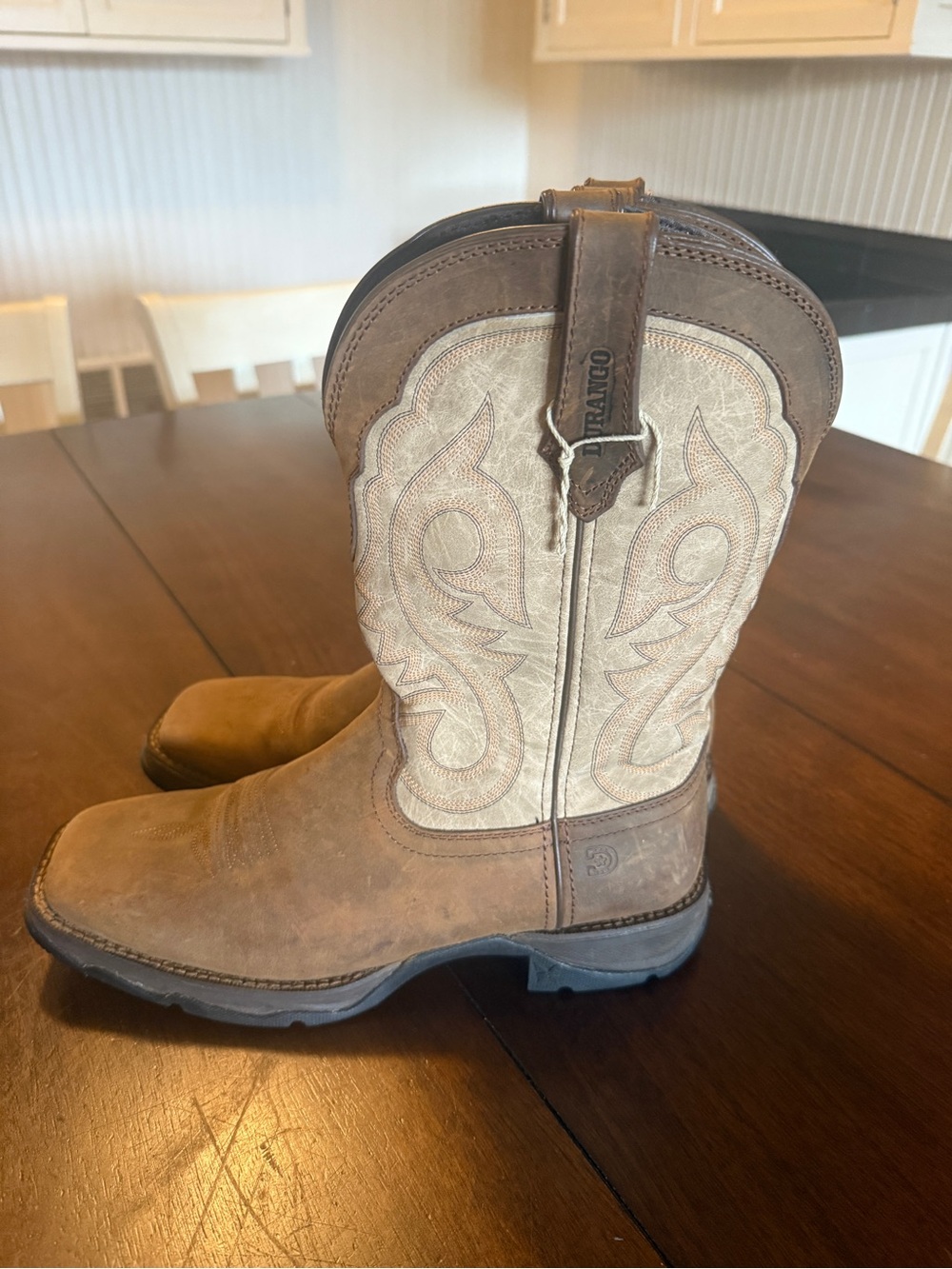 Durango Mens Brown and Tan Western Pull-On Cowboy Boots